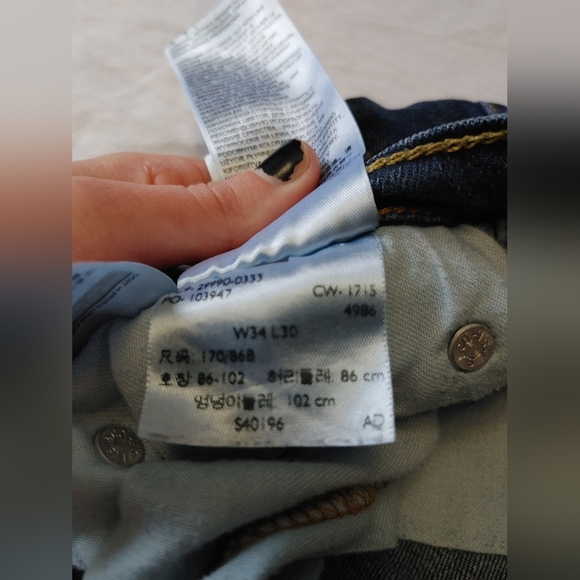 💚 LEVIS 504 Regular Fit Dark Wash Jeans Size 34/30 - Picture 6 of 6
